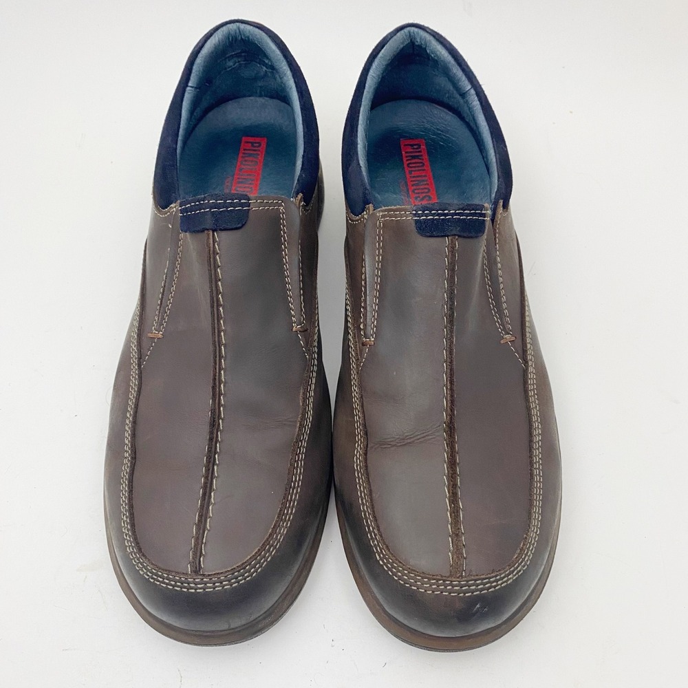 Pikolinos Brown Oiled Leather Slip On Loafers Mens EU 46 US 12 - Picture 2 of 8